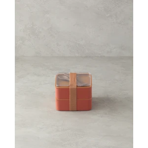 Mezaluna Plastik 2 Katlı Lunch Box 720 ml +720 ml Turuncu