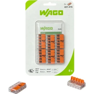 221-415  4mm² Kollu Birleştirme Konektörü 5-Li Buat 6ADET
