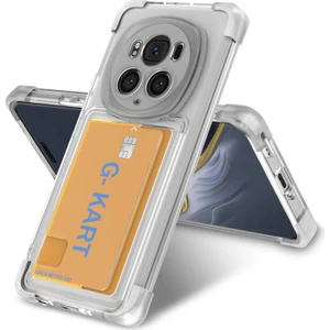 Techno Guru Honor Magic 6 Pro Kılıf Kartlıklı ve Airbag Tasarımlı Şeffaf G-Kart Kapak