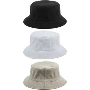 3 Adet Yazlık Kumaş Kova Şapka, Erkek Kadın Düz Balıkçı Bucket Şapka, Unisex