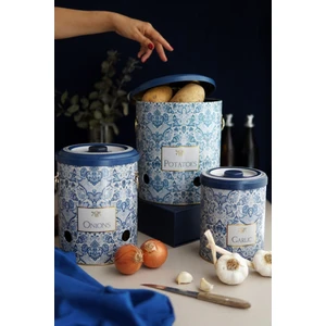 ERB29T6 Patates-Soğan-Sarımsak Saklama Kabı 3 Lü Set, Azulejos