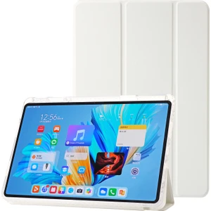 Huawei Matepad 11.5 S Kılıf Üç Katlı Stand Pu Deri + Tpu + Şeffaf Akrilik Tablet Kapağı (Yurt Dışından)