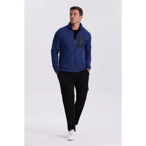 İndigo Slim Fit Fermuarlı Pamuklu Likralı Eşofman Üstü