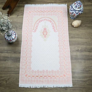 Asya Bayrak Ipek Saten Osmanlı Desen Seccade Pembe