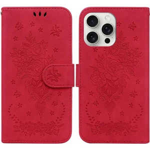 SZY Mall IPhone 16 Için Kılıf Pro Max Kabartma Gül Çiçekler Cüzdan Kılıf Kickstand Flip (Yurt Dışından)