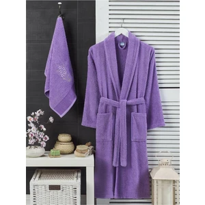 Mira Home Havlulu Banyo Kadın Bornoz Takımı Şalyaka 100 Pamuklu