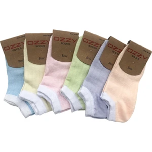 Ozzy Socks 6 Çift Pamuklu Kadın Patik Çorap Yazlık Dayanıklı Topuk ve Burun Soft Renkler
