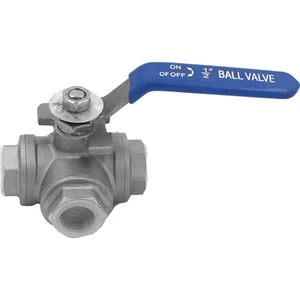 Krom Üç Yollu Küresel Vana 1/2'' (Inç)