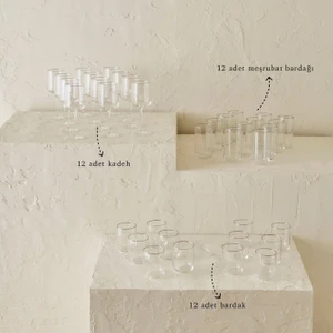 Bella Maison Premium Bardak-Kadeh Seti 36'lı Silver
