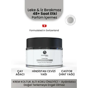 Nowera Cosmetics Koltuk Altı Koku Önleyici, Aydinlatici Krem, Vegan, 30  ML, Çay Ağaci, Hindistan Cevizi, Hint Yagi