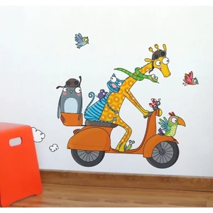 Kt Grup Komik Motorcu Çocuk Odası 100 Parça Duvar Sticker Seti