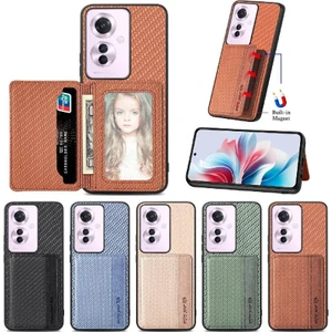 BDT Boutique Oppo Için Kılıf Oppo 11F 5g Komple Kamera Güvenlik Manyetik Kart Tutucu Rfıd (Yurt Dışından)