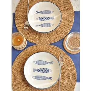 M'art Home Sipahi Fish Porselen 2 Li Yemek Tabağı