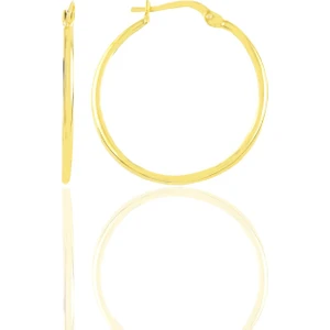 Söğütlü Silver Gümüş Altın Yaldızlı 32 mm Şarnel Halka Küpe SGTL12287GOLD