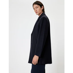 Slim Fit Kaşe Kaban Cep Detaylı