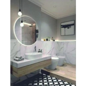 Dedeler Dekor Ledli  Dekoratif  Ayna    Çap  80X80