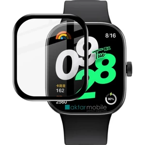 Xiaomi Redmi Watch 4 Uyumlu Ekran Koruyucu 3D Tam Kapatan Kavisli Ppma Nano Cam