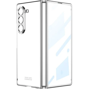 Samsung Galaxy Z Fold 6 Uyumlu Kılıf Premium Camlı Kapak Kamera Korumalı Metalik Kenarlı Glitter