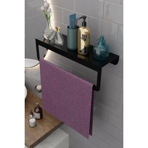 Siyah Havlu Tutacağı Raf Metal Havlu Askısı Mutfak Banyo Raflı Havluluk Metal Raflı Havluluk