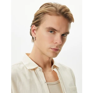 Kısa Kollu Gömlek Slim Fit Klasik Yaka Düğmeli Cep Detaylı