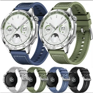 Sneezy Huawei Watch Gt4 46MM ile Uyumlu 22MM Dikiş Desenli Dokuma Silikon Kordon