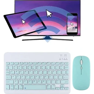 Alfa MEC Apple iPad Pro 13 2024 Uyumlu Kablosuz Bluetooth Klavye+Mouse Set