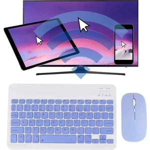 Alfa MEC Apple iPad Air 13 2024 Uyumlu Kablosuz Bluetooth Klavye+Mouse Set