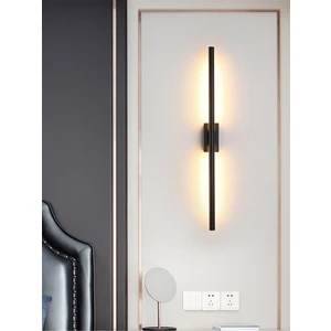 Rika Lighting Siyah Dekoratif Çubuk LED Aplik Dikdörtgen Rozanslı Günışığı 70CM Alüminyum