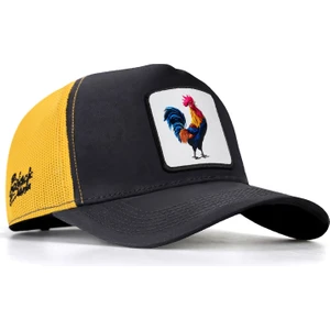 V1 Trucker Horoz - 1 Kod Logolu Koyu Antrasit-Sarı Şapka (Cap)