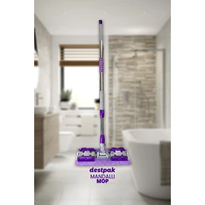 Mandallı Mop - Tüm Bezlerle Uyumlu Kıskaçlı Mop - Yer, Duvar, Tavan - Islak Mendilli Mop
