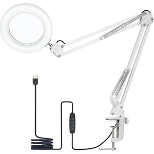 Bgz Store Katlanabilir 8 x Büyüteçli LED Yüz Bakımı Güzellik Tatto LED Masa Lambası 3renk Modu 10 Seviye Işık