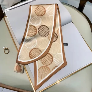 Eleva Glam Kravat Eşarp Yuvarlak Yaprak Desen