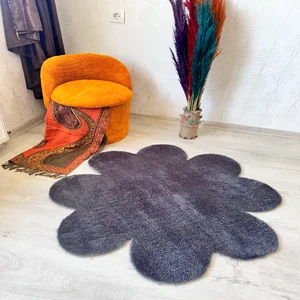 Trivago Halı Yıkanabilir Yumuşak Peluş Post Papatya Çocuk Odası Oturma Odası Salon Mutfak Halısı