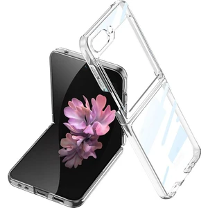 Samsung Galaxy Z Flip 6 Uyumlu Kılıf Premium Camlı Kapak Kamera Korumalı Metalik Kenarlı Glitter
