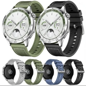 Sneezy Huawei Watch Gt4 46MM ile Uyumlu 22MM Dikiş Desenli Dokuma Silikon Kordon