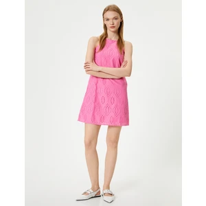 Fisto Elbise Halter Yaka Mini Slim Fit
