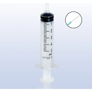 5 ml Yeşil Iğneli (25 Adet) Enjektör Steril 5 cc Şırınga 38MM 21G