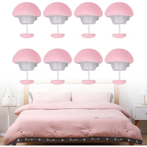 8 Adet Yorgan ve Çarşaf Tutucu Sabitleyici, Kaydırmaz Nevresim Düzenleyici Klipsler, Yatak Örtüsü Klipsi, Mantar Yuvarlak Sabitleme Klipsleri, Düğmeli Yorgan Sabitleme Tutacağı (Pembe)