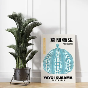 Sanatsal Tablo Salon Duvar Dekorasyonu Yayoi Kusama Kanvas Tablo Cafe Dekor Modern Tablo