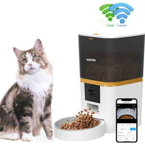QQ009 Gece Görüşlü 1080P Fhd Kameralı, Akıllı Kedi Köpek Otomatik Mama Kabı, Tuya App-Wifi Uzaktan Kontrol, Sesle Çağırma, 2.4ghz-5ghz, 6lt Hazne, Metal Kase