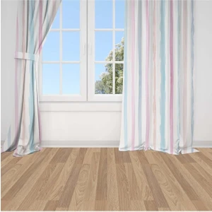 Çizgili, Soft Renkli, Mavi, Mor, Gri, Ithal Kumaş, Çocuk ve Bebek Odası Fon Perde -1 Kanat
