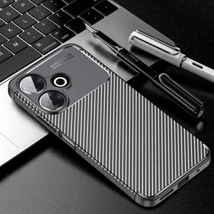 M.TK Moveteck Xiaomi Redmi 13 Kılıf Kamera Korumalı Karbon Desenli Yumuşak Mat Silikon Negro Kapak Tam Kaplar