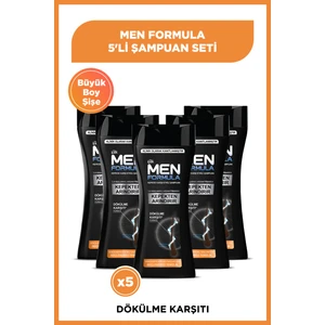 5'li Ipek Men Formula Kepeğe Karşı Etkili Şampuan - Dökülmeye Eğilimli Saçlar Şampuan Seti