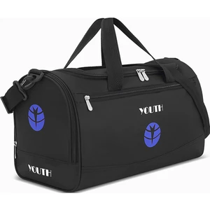 Spor ve Seyahat Çantası Siyah Renk Unisex Çanta Kabin Boy Valiz Mavi Logo Su Geçirmez Kumaş
