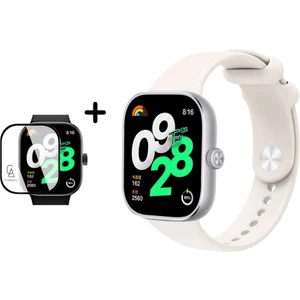 Xiaomi Redmi Watch 4 Uyumlu Yumuşak Silikon Kordon ve Kavisli Ekran Koruyucu Seti