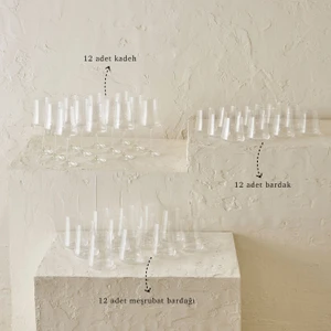 Bella Maison Shape Bardak-Kadeh Seti 36'lı Naturel