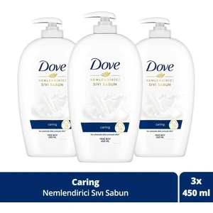 Nemlendirici Sıvı Sabun Caring 1/4 Nemlendirici Krem Etkili 450 ml X3 Adet