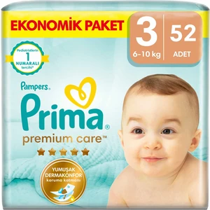 Bebek Bezi Premium Care 3 Beden 52 Adet Midi Jumbo Paket