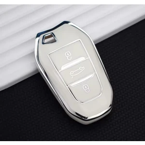 Şenyıldız Aksesuar Peugeot 208 308 508 2008 3008 5008 Rifter Anahtar Koruma Kılıfı Anahtarsız Çaliştırma Krom Detaylı