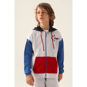 Authentic Clayton Erkek Çocuk Gri Regular Fit Fermuarlı Eşofman Üstü